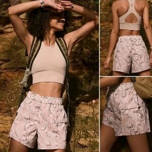 Free People MOVEMENT In The Wild Printed Shorts / Ivory Combo